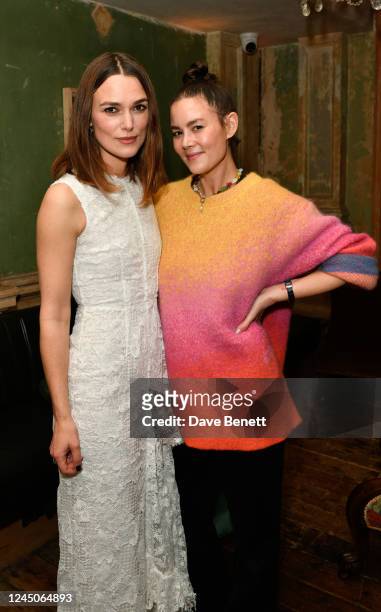 Keira Knightley and Louise Chen attend the launch dinner for A Magazine curated by Erdem, in partnership with MatchesFashion at Sessions Arts Club on...
