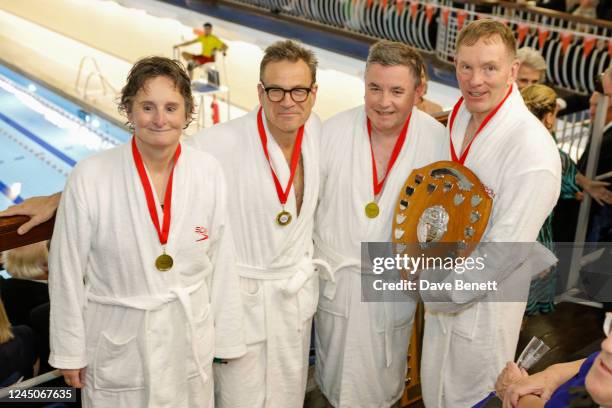 Flick Drummond, Bob Seeley, Robert Buckland and Chris Bryant attend the Speedo x Hope for Youth Charity Swim Gala Dinner on November 24, 2022 in...