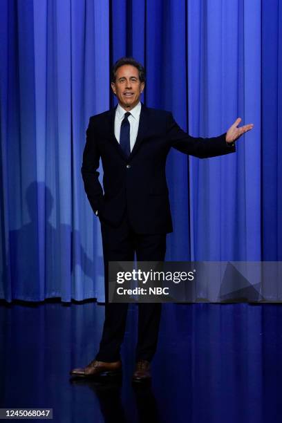 Episode 1753 -- Pictured: Comedian Jerry Seinfeld arrives on Thursday, November 24, 2022 --