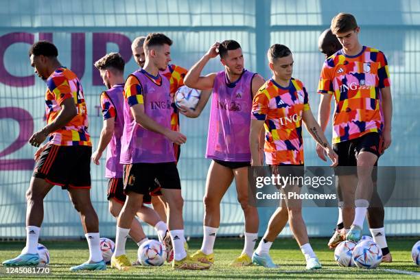 Hazard Eden midfielder of Belgium pictured during a training session of the Belgian National Football team ahead of the FIFA World Cup Qatar 2022...