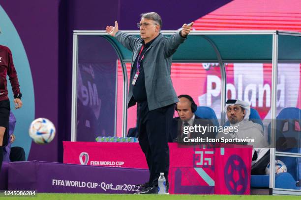 Mexico head coach Gerardo Martino during the 2022 FIFA World Cup group C match between Mexico and Argentina on November 22 at Stadium 974 in Doha,...