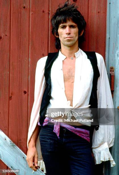 Rolling Stones guitarist Keith Richards at his home in South Salem, New York in 1978.