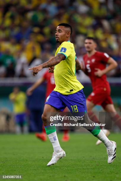 Gabiel Rook Gabiel Jesus of Brazil pointing during the FIFA World Cup Qatar 2022 ...