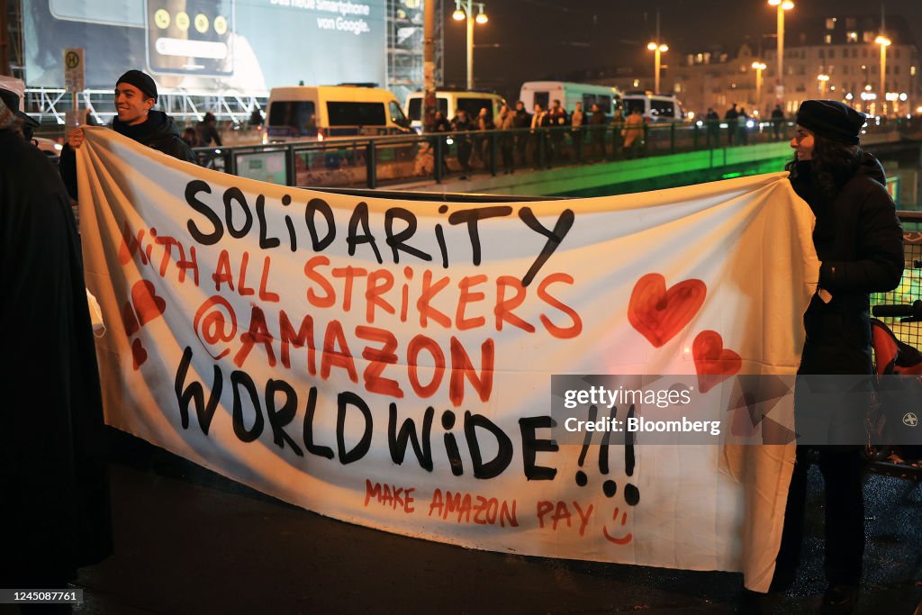 Amazon.com Inc. Protest in Berlin During Black Friday