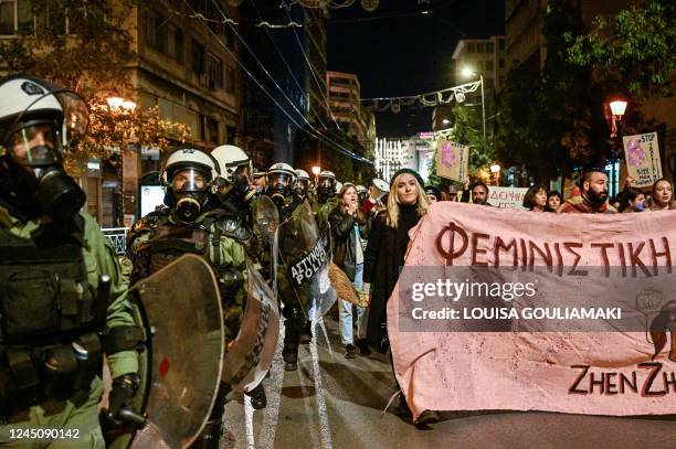 Athes Gui Riot 544 March Against Violence Towards Women In Athens Stock Photos, High ...