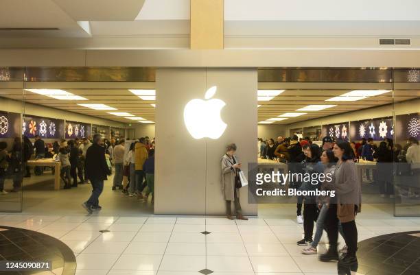 An Apple store at the Somerset Collection Mall on Black Friday in Troy, Michigan, US, on Friday, Nov. 25, 2022. US retailers are bracing for a...