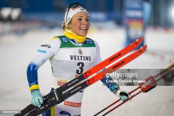 Johanna Hagstroem of Sweden looks on after the competes during the Individual Sprint at the FIS World Cup Cross-Country Ruka on November 25, 2022 in...