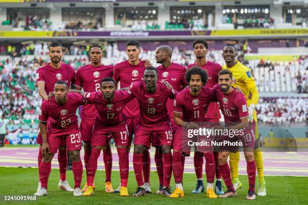 Photo group for Qatar team before the FIFA World Cup Qatar 2022 Group A match between Qatar and Senegal at Al Thumama Stadium on 25 November 2022 in...