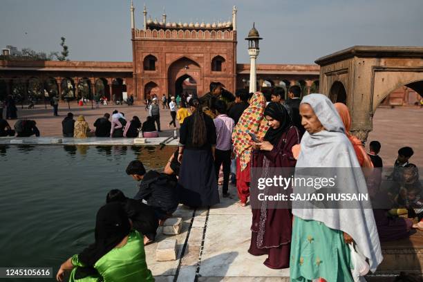 People and devotees visit the Jama Masjid mosque in the walled city area of New Delhi on November 26 after reports stating that Delhis Jama Masjid...