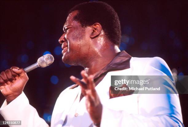 Luther Vandross performs on stage at Montreux Jazz Festival, 1977.