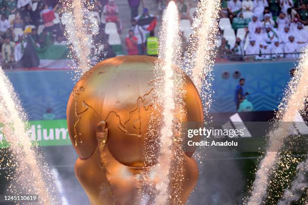 General view of the opening ceremony ahead of the FIFA World Cup Qatar 2022 Group C match between Poland and Saudi Arabia at Education City Stadium...