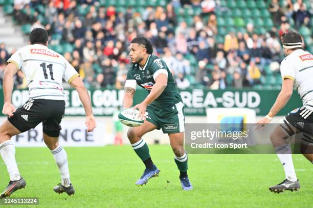 Tumua Manu of section paloise pau during the Top 14 match between Section Paloise v CA Brive at Stade Palais des Sports de Pau on November 26th, 2022...