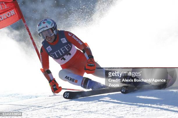 Dominique Gisin of Team Switzerland in action during the Audi FIS Alpine Ski World Cup Women's Giant Slalom on November 26, 2022 in Killington, USA.