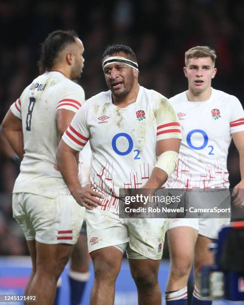 England's Mako Vunipola during the Autumn International match between England and South Africa at Twickenham Stadium on November 26, 2022 in London,...