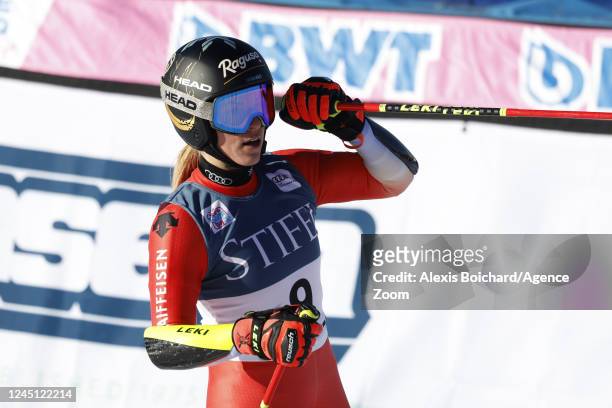 Lara Gut-behrami of Team Switzerland takes 1st place during the Audi FIS Alpine Ski World Cup Women's Giant Slalom on November 26, 2022 in...