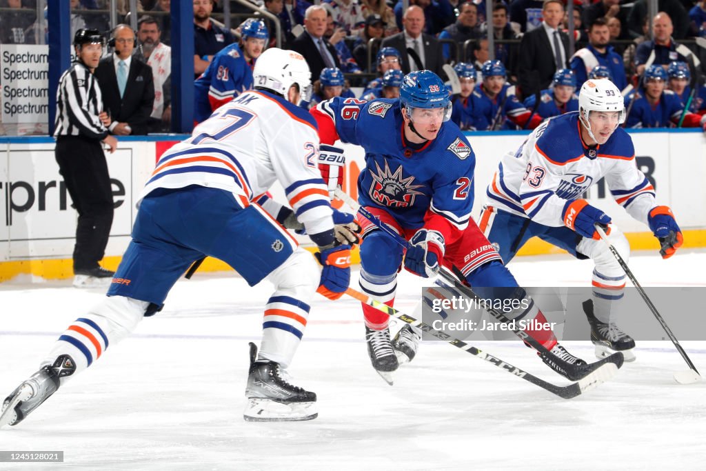 New York Rangers Ice Rink Jimmy Vesey of the New York Rangers skates against Ryan... News Photo ...
