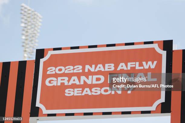 General scenes before the 2022 AFLW Season 7 Grand Final match between the Brisbane Lions and the Melbourne Demons at Brighton Homes Arena,...