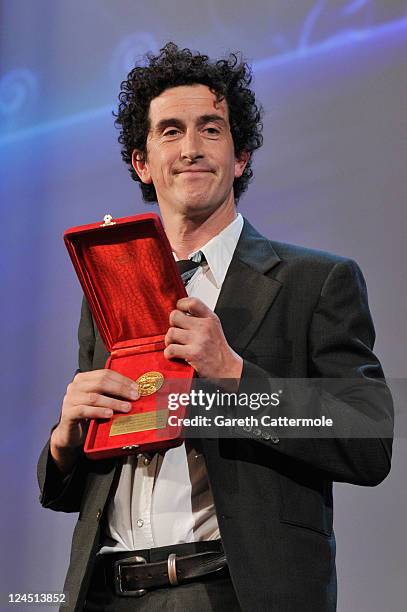 Cinematographer Robbie Ryan of "Wuthering Heights" accepts the Best Cinematography Award during the Closing Ceremony during the 68th Venice Film...