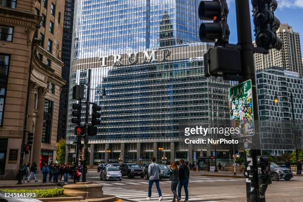 Trump Tower in Chicago, Illinois, United States, on October 14, 2022.