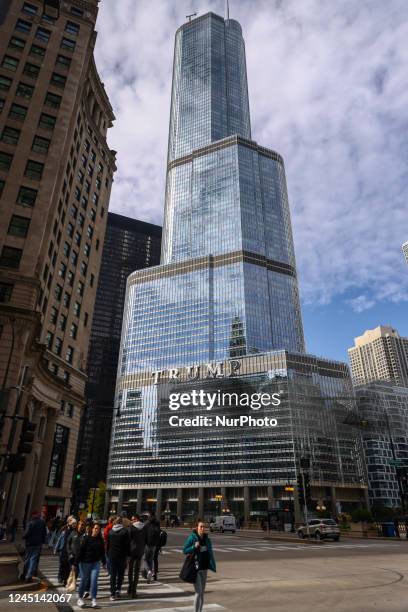 Trump Tower in Chicago, Illinois, United States, on October 14, 2022.