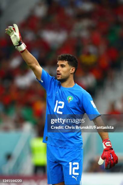 Munir of Morocco in action during the FIFA World Cup Qatar 2022 Group F match between Belgium and Morocco at Al Thumama Stadium on November 27, 2022...