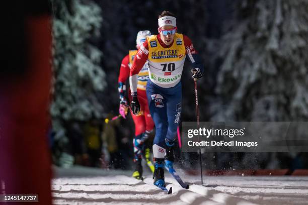 Andrew Musgrave of Great Britain in action competes during the 10km at the FIS World Cup Cross-Country Ruka on November 26, 2022 in Ruka, Finland.