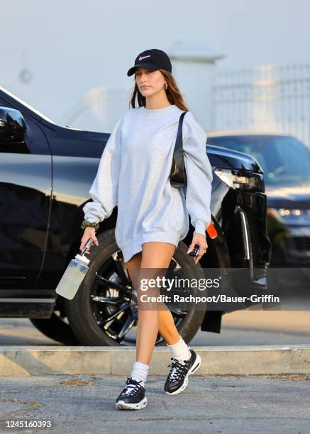 Hailey Bieber is seen on November 27, 2022 in Los Angeles, California.