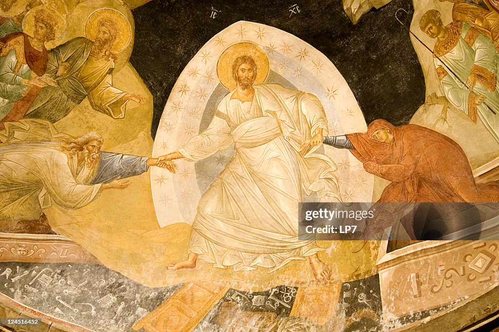 Resurrection fresco in Chora Church Istanbul Turkey