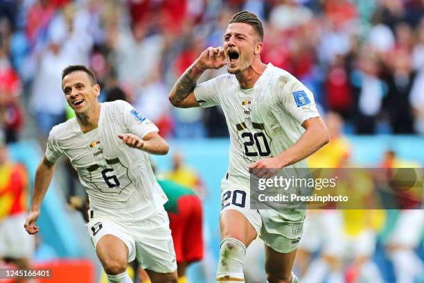 Sergej Milinkovic-Savic da Sérvia during the FIFA World Cup Qatar 2022 match, Group G, between Cameroon and Serbia played at Al Janoub Stadium on Nov...