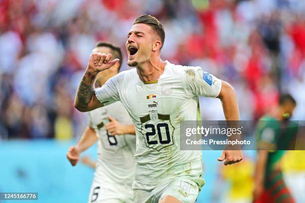 Sergej Milinkovic-Savic da Sérvia during the FIFA World Cup Qatar 2022 match, Group G, between Cameroon and Serbia played at Al Janoub Stadium on Nov...