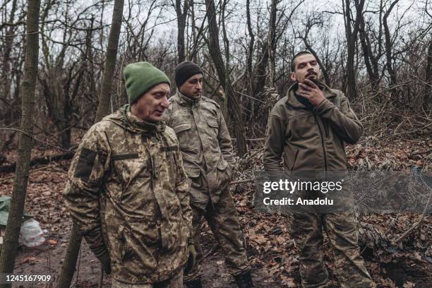 Ukrainian soldiers are seen in their positions on the Bakhmut frontline, Donetsk, Ukraine on November 27, 2022. Intense military activity in the city...