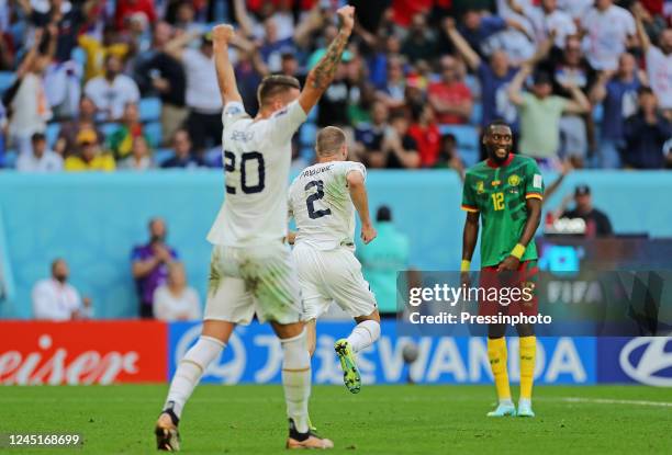 Strahinja Pavlovic da Sérvia during the FIFA World Cup Qatar 2022 match, Group G, between Cameroon and Serbia played at Al Janoub Stadium on Nov 28,...