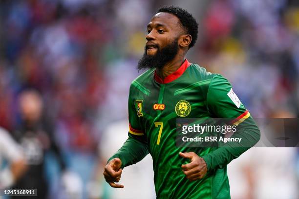 Georges Kevin Nkoudou of Cameroon looks on during the Group G - FIFA World Cup Qatar 2022 match between Cameroon and Serbia at the Al Janoub Stadium...