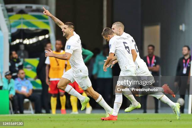 Aleksandar Mitrovic da Sérvia during the FIFA World Cup Qatar 2022 match, Group G, between Cameroon and Serbia played at Al Janoub Stadium on Nov 28,...