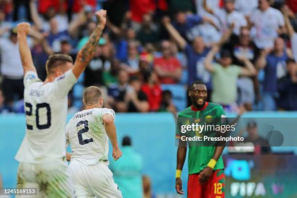 Strahinja Pavlovic da Sérvia during the FIFA World Cup Qatar 2022 match, Group G, between Cameroon and Serbia played at Al Janoub Stadium on Nov 28,...