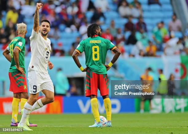 Aleksandar Mitrovic da Sérvia during the FIFA World Cup Qatar 2022 match, Group G, between Cameroon and Serbia played at Al Janoub Stadium on Nov 28,...