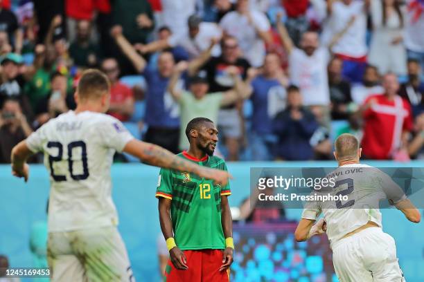 Strahinja Pavlovic da Sérvia during the FIFA World Cup Qatar 2022 match, Group G, between Cameroon and Serbia played at Al Janoub Stadium on Nov 28,...