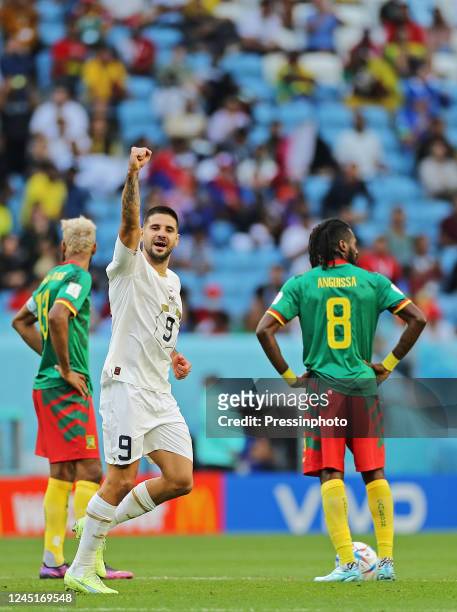 Aleksandar Mitrovic da Sérvia during the FIFA World Cup Qatar 2022 match, Group G, between Cameroon and Serbia played at Al Janoub Stadium on Nov 28,...