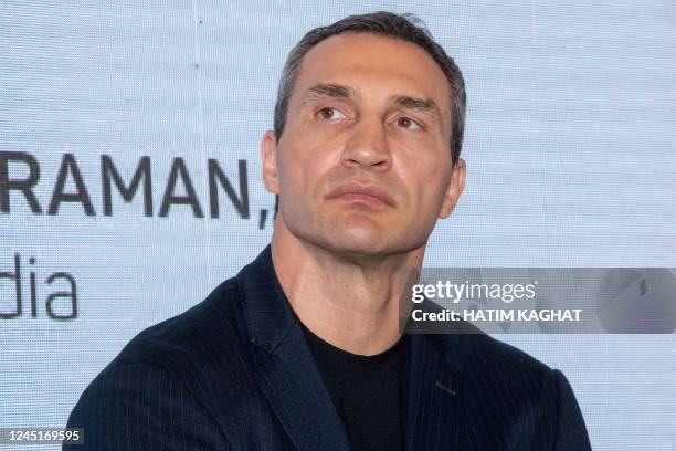 Wladimir Klitschko pictured during the Kiev Investment Forum 2022, at the Brussels city hall, Monday 28 November 2022. The forum will bring together...