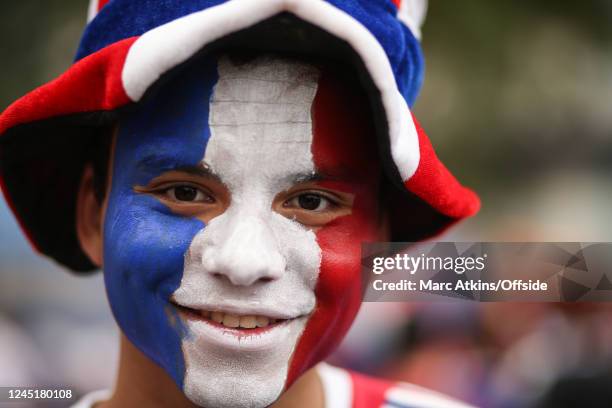 June 2016 - UEFA EURO 2016 - Group A - France v Albania - A France fan with his face painted in the style of the French tricolour -