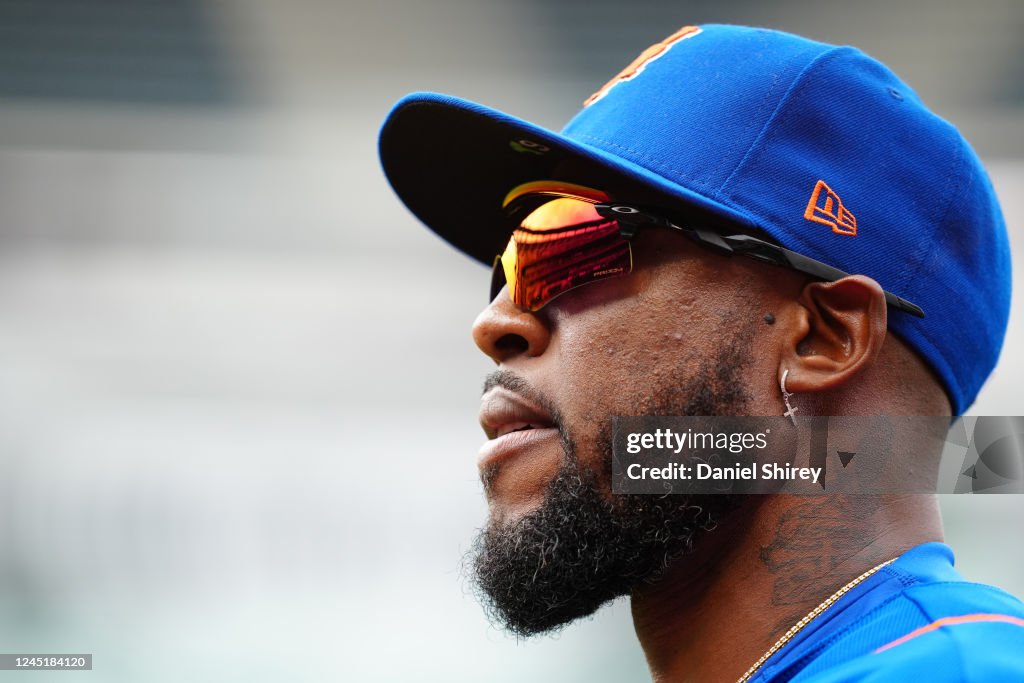Mars Mets Starling Marte of the New York Mets returns to the dugouts during the ...