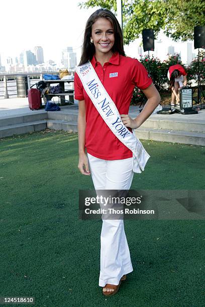 Kaitlin Monte, Ms New York for America attends USO to Honor Memory of September 11th Heroes with 9/11 Remembrance Walk on September 10, 2011 in New...