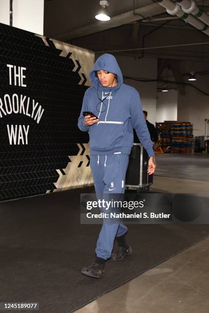 Hampton of the Orlando Magic arrives to the arena before the game against the Brooklyn Nets on November 28, 2022 at Barclays Center in Brooklyn, New...