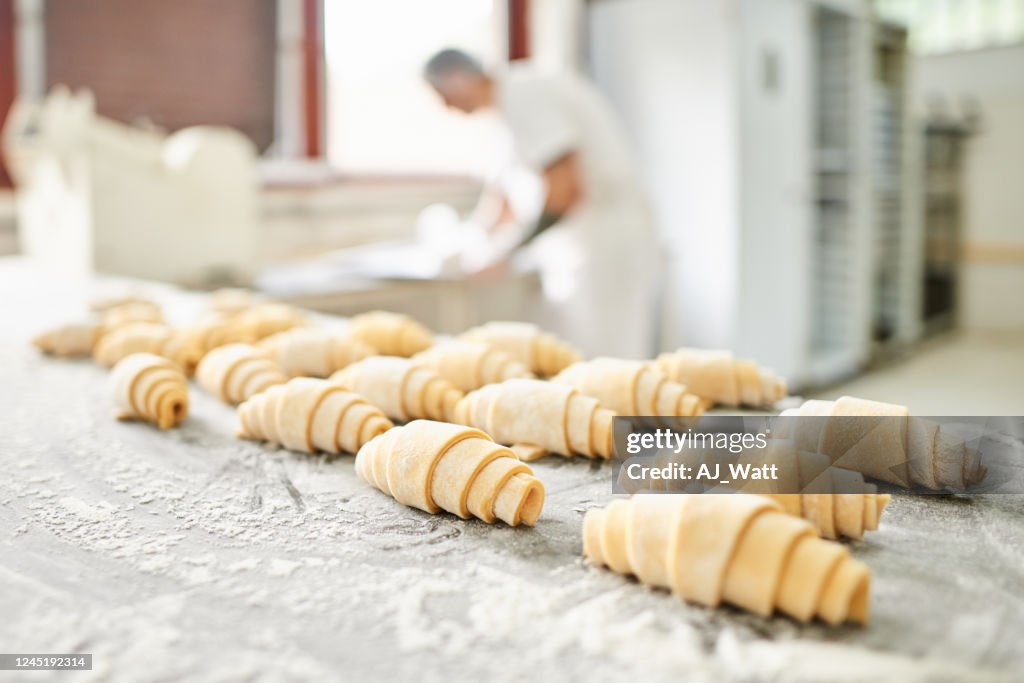 Traditional homemade croissants
