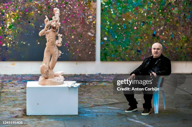 Artist Damien Hirst poses for a portrit on June 10, 2022 in London, England.