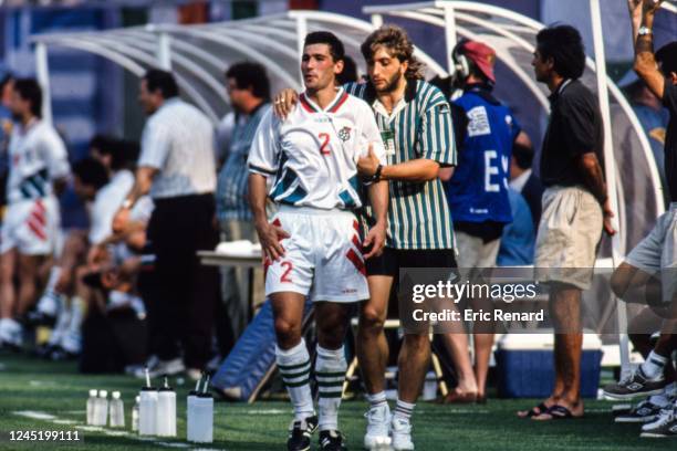 Emil Kremenliev and Trifon Ivanov of Bulgaria during the FIFA World Cup, round of 16 match between Mexico and Bulgaria, Giants Stadium, East...
