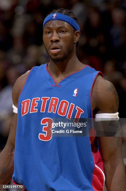 Ben Wallace of the Detroit Pistons plays against the Washington Wizards on November 29, 2003 at the MCI Center in Washington, DC. NOTE TO USER: User...