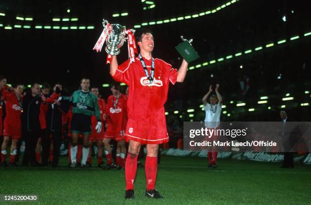 February 2001 - Worthington Cup Final - Birmingham City v Liverpool - Robbie Fowler of Liverpool lifts the Worthington Cup and the Man of the Match...