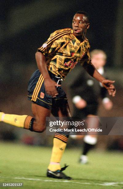 September 1991, Leicester - Football League Cup - Leicester City v Arsenal - Ian Wright of Arsenal -