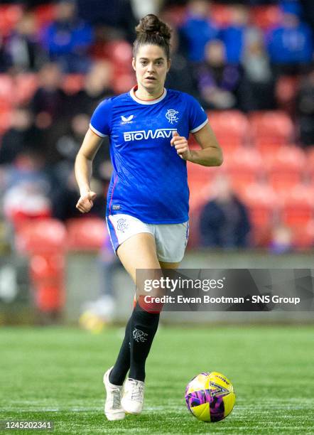 Tessel Middag of Rangers in action during a Scottish Women's Premier League match between Rangers and Celtic at Broadwood Stadium, on November 26 in...